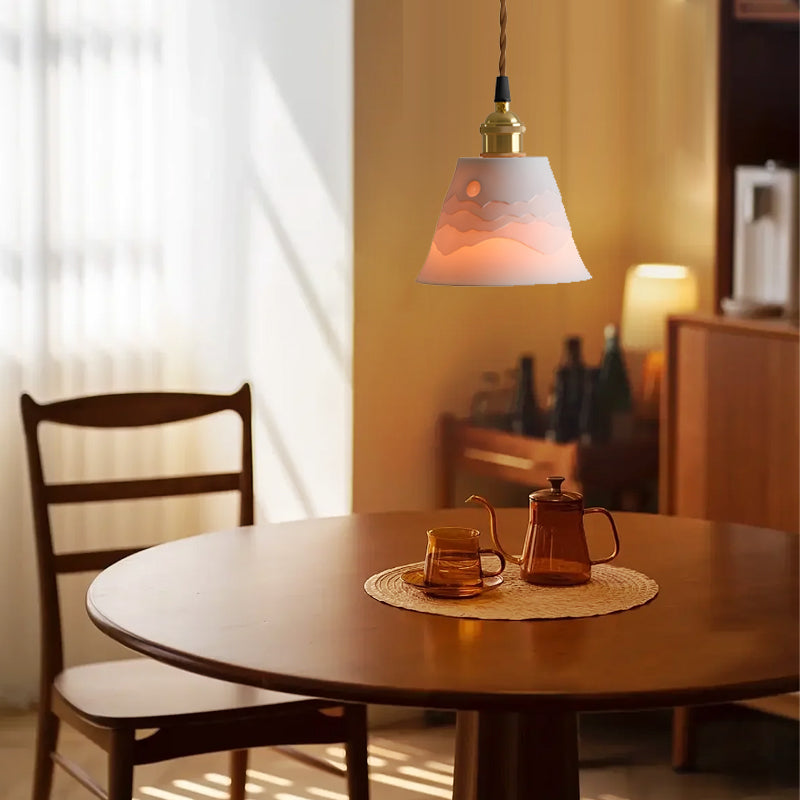 MountainGlow – Stilig keramisk pendel med LED och justerbar höjd Carvallo