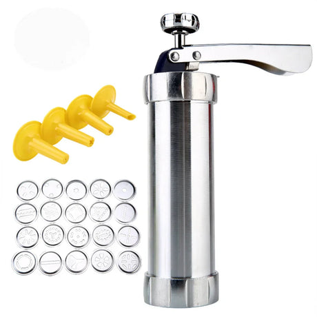 Kekspress i rostfritt stål med tillbehör för kreativa kakor och bakverk Carvallo