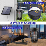 Solar Bug Zapper 2-i-1 Myggkiller Lampa – 4500V Inomhus & Utomhus Fluga Fälla Carvallo