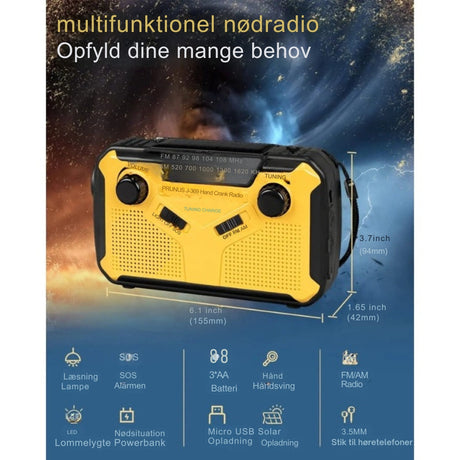 PrepMate - Bärbar nödradio och powerbank för överlevnad och friluftsliv Carvallo