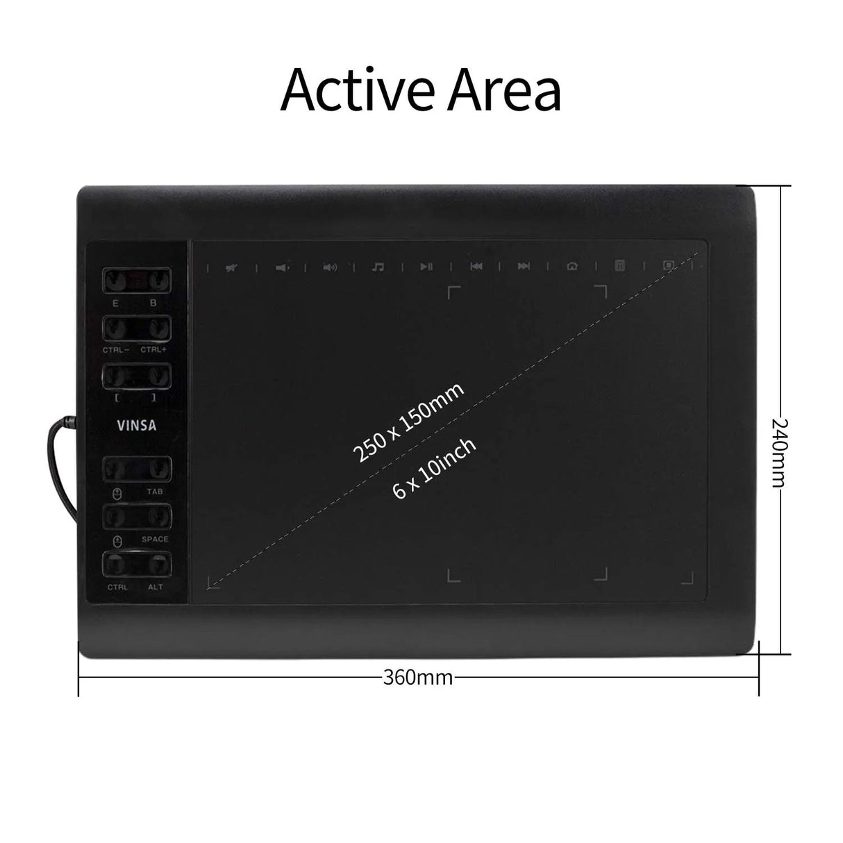 Stort digitalt ritkonsttablett skissblock med penna Carvallo