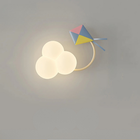 CartoonFlygplan - Barnkammarens Vägglampa med Stjärnor, Regnbåge och Flygplansdesign Carvallo