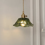 Vintage Floral Glass Pendant Light Fixture for Dining Room - Elegant Retro Design to Illuminate Your Space Carvallo