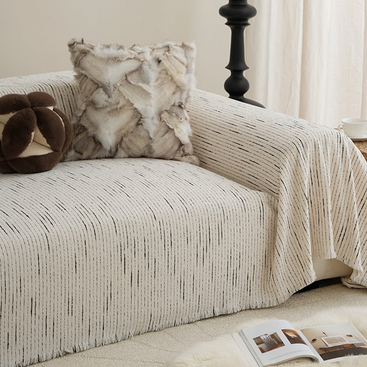 Jacquard Chenille Sofföverdrag Carvallo