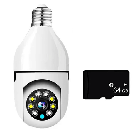 5G WiFi Övervakningskamera i Lampformat – Trådlös Smart Rörelsesensor-Smarta Hem Kamera-BB-Lampkamera 2MP 5G + 64GB-kort-Hemnix