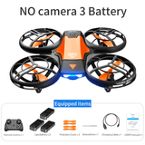 Mini RC Drönare – 480P Kamera WiFi FPV, Höjdhållning och Vikbar Design-Radiostyrt-BB-Orange-Ingen kamera-3st Batterier-Hemnix