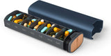 7-Dagars Pillerbox - Stilren Aluminium & Trä Pillerorganisator för Vitaminer & Medicin Carvallo