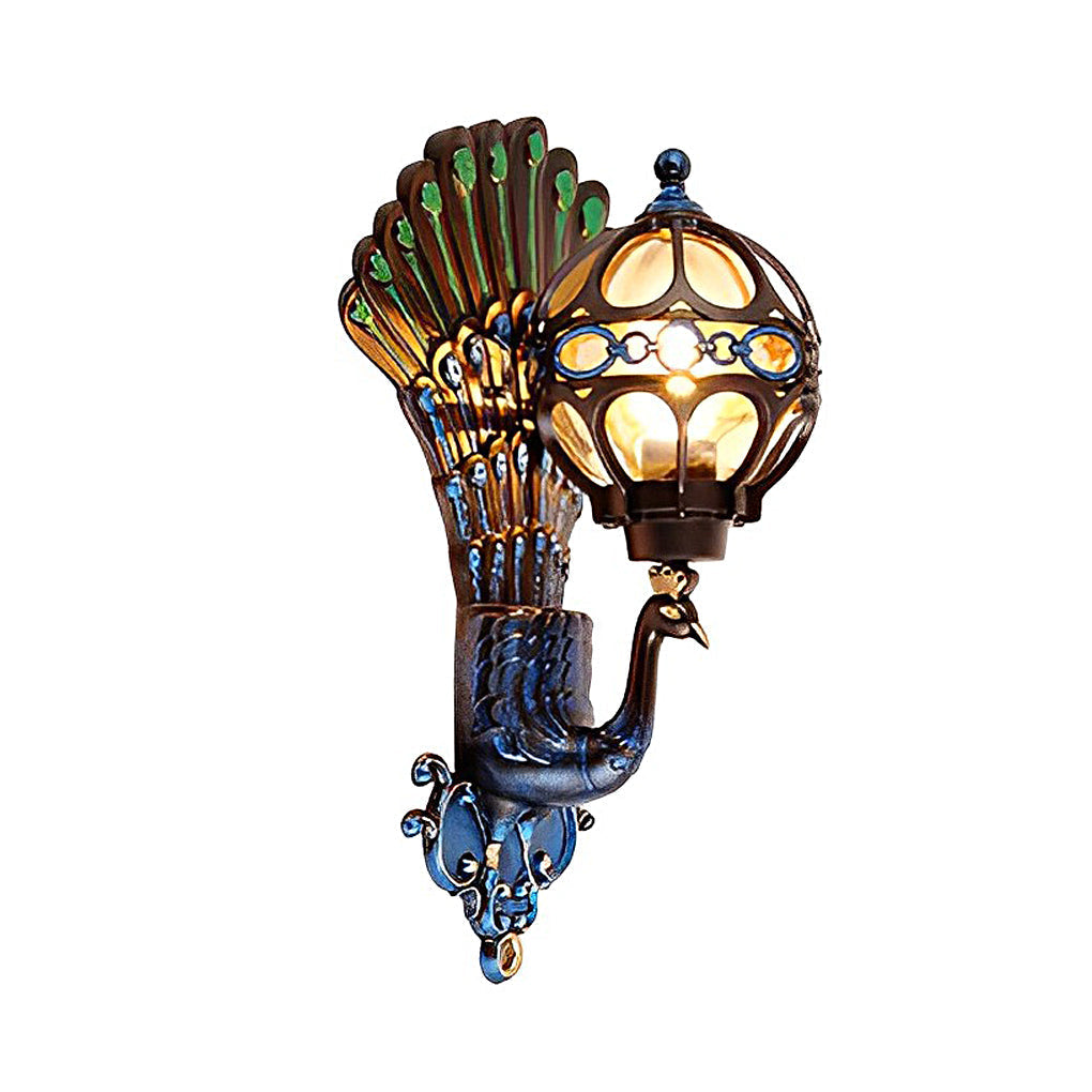 Utomhusvägglampa med vintage påfågeldesign Carvallo