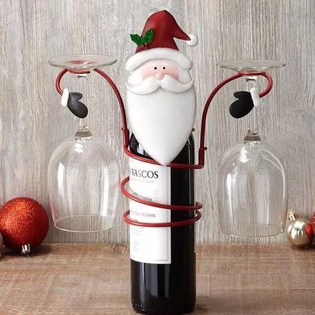 Festliga Cheers Vin glas hållare – Tomte & Snögubbe design för festliga bord Carvallo