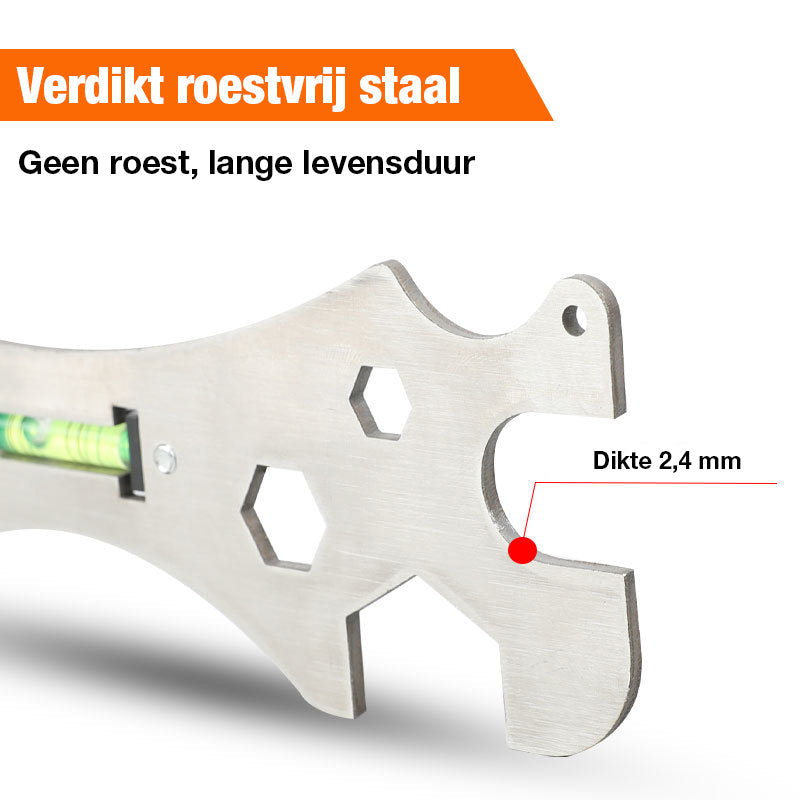 ProGrip 8-i-1 duschventilnyckel – universellt vinkelstoppverktyg med inbyggt vattenpass MILA Sverige