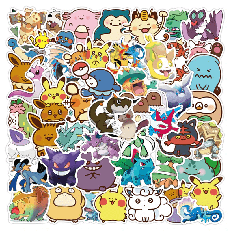 Poke Klistermärken Set – 50 Unika Stickers för Samlare och Fans-Övriga Leksaker-BB-C-Hemnix
