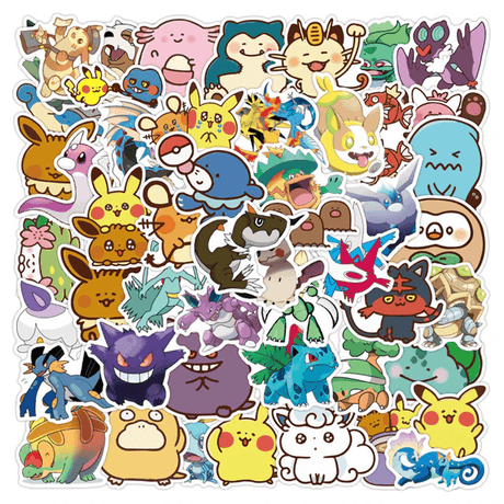 Poke Klistermärken Set – 50 Unika Stickers för Samlare och Fans-Övriga Leksaker-BB-C-Hemnix