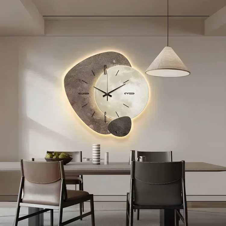 Upplyst Trä väggklocka – Modern LED-ljusfunktion för hemmet Carvallo