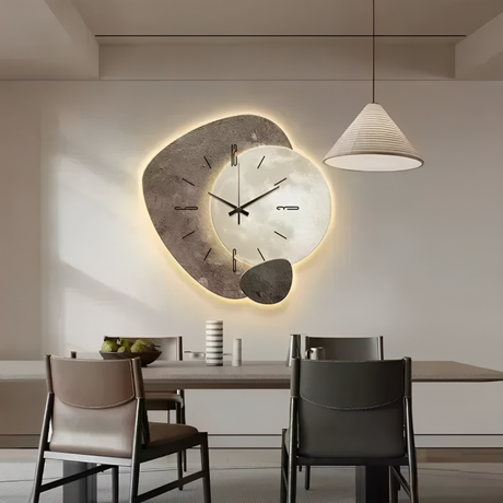 Upplyst Trä väggklocka – Modern LED-ljusfunktion för hemmet Carvallo