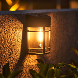 Utomhusvägglampa med glas och galler – LED trädgår belysning, väderbeständig för terrass & balkong Carvallo