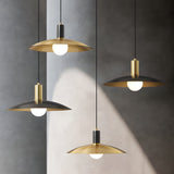 1-Ljus Mid-Century Messing Hänglampa Carvallo