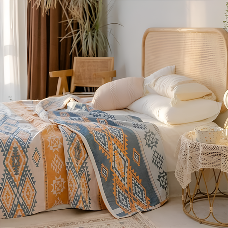 Serene Boho Stil Bomullsfilt Carvallo