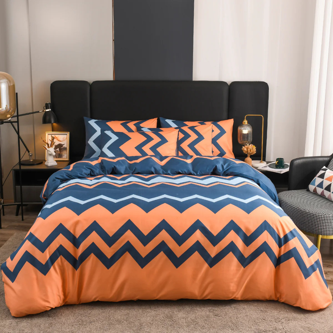 Duvet Cover Set Modern Randig Polyester Sängkläder Carvallo