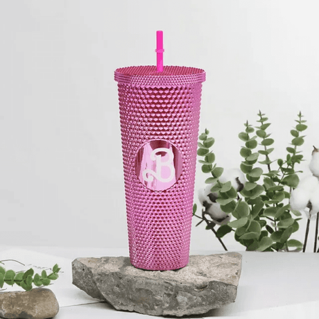 Återanvändbar Mugg med Sugrör 710ml-Personligt-BB-Ros-Hemnix