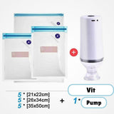 FreshSeal – Vakuumförpackningsset för Längre Hållbarhet på Maten-Vacuum Sealers-BB-Vakuumpump + 15st Påsar-Hemnix