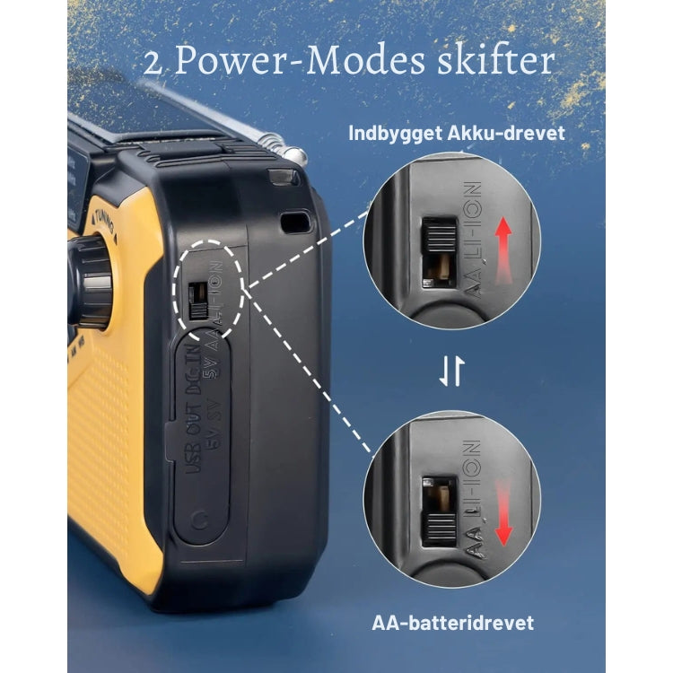 PrepMate - Bärbar nödradio och powerbank för överlevnad och friluftsliv Carvallo