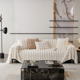 Luxe Ripple Faux Fur Sofföverdrag - Modernt, Stilrent & Hållbart Soffaskydd Carvallo
