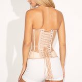 Kvinnors Svart Korsett i Satin med Dubbla Stålspiraler-Korsetter-Hemnix-Hemnix