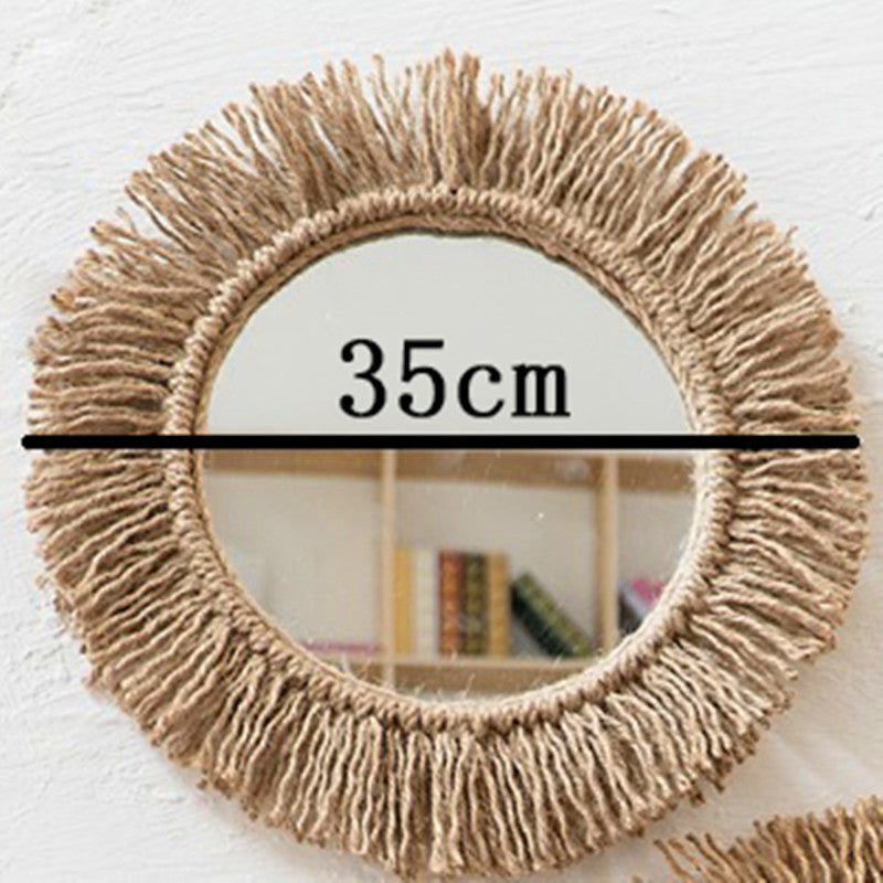 Handvävd Boho Rope Wall Mirror – Rustik Charm MILA Sverige