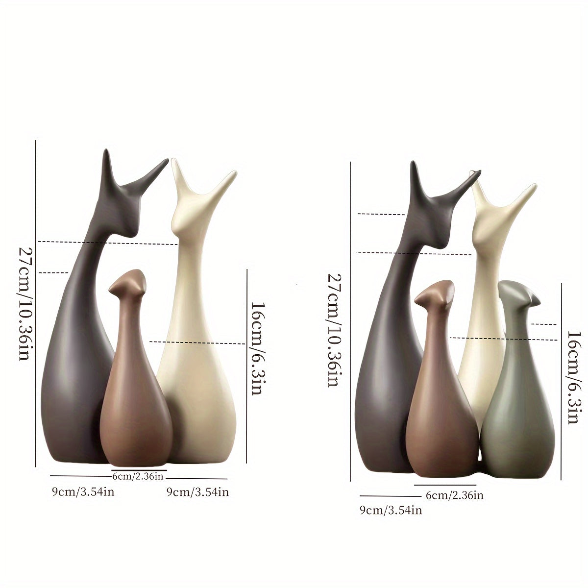 Keramisk Hjort Staty Set – Lyxig Dekor för Vardagsrum och Kontor Carvallo