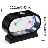 LumiJelly - LED Manet Tafellampa, 3-Färgs Simulering Akvarium Nattlampa, Batteridriven, Dekorativt Ljus Carvallo