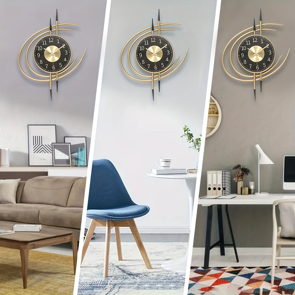 Carvallo – Tyst, konstnärlig väggklocka med skulpturell design i svart och guld Carvallo