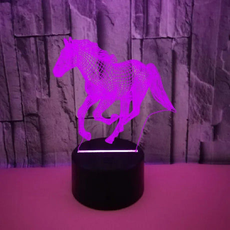 3D LED Hästlampa – Färgglad Nattlampa för Barn och Hästälskare Carvallo