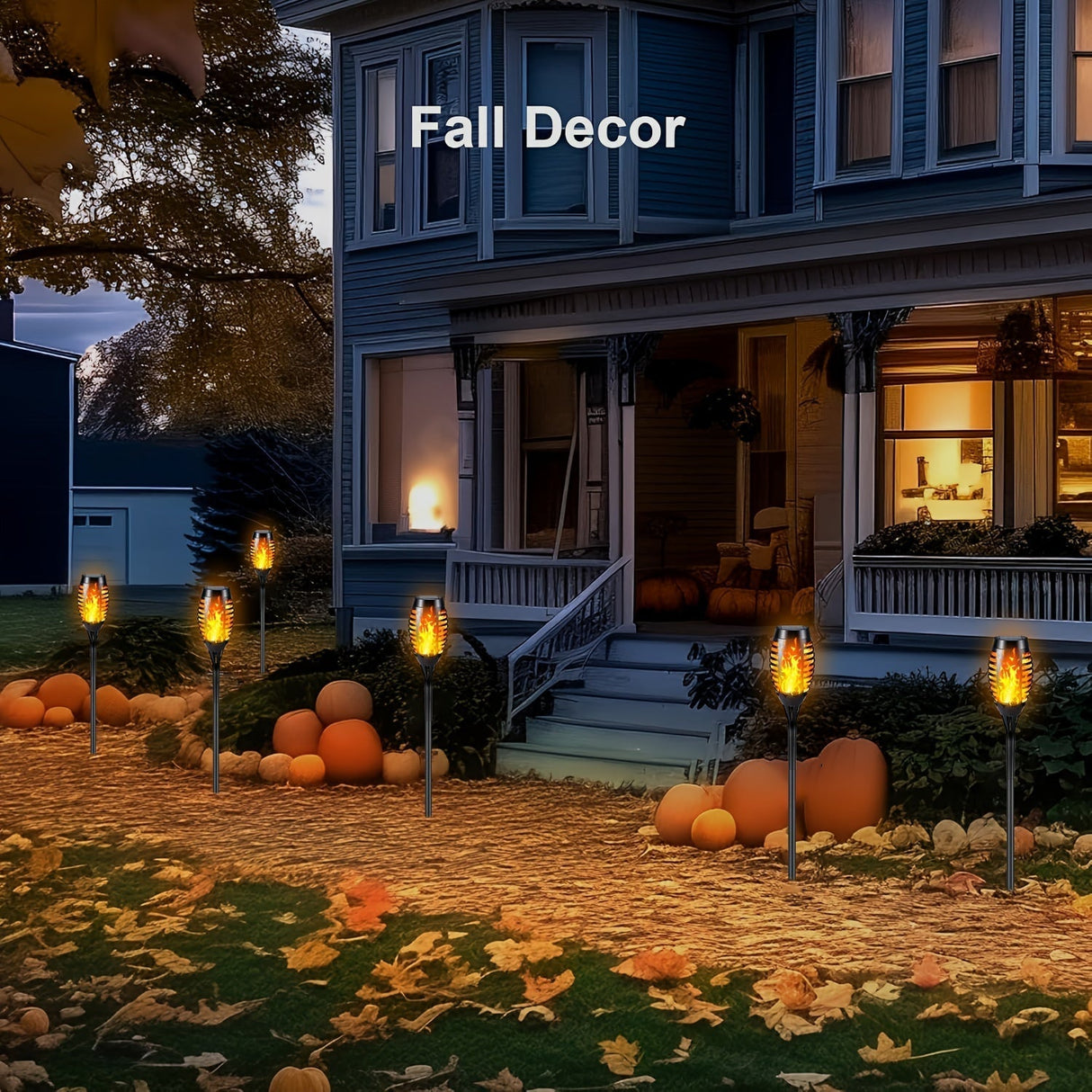 Solarlampor med fladdrande låga för gångvägar i trädgården Carvallo