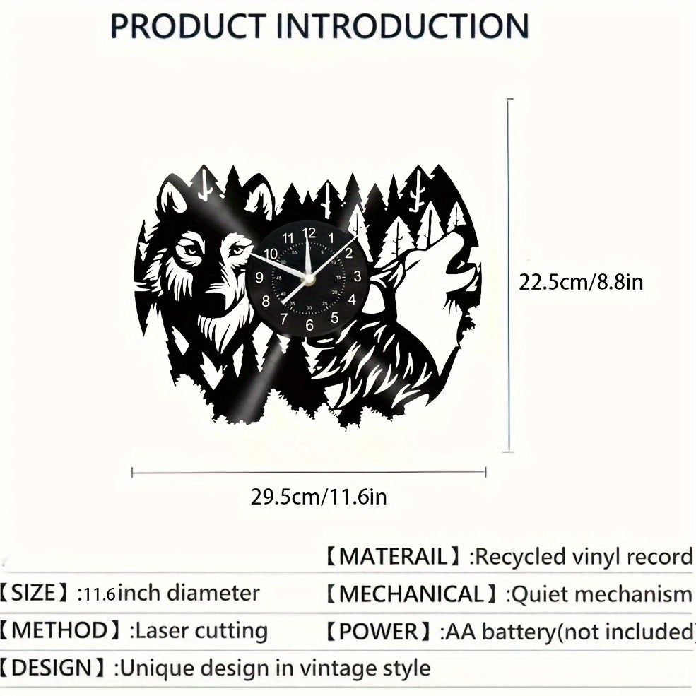 HuskyVinyl - Avkopplande Vintage Väggklocka med Husky-tema Carvallo