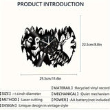 HuskyVinyl - Avkopplande Vintage Väggklocka med Husky-tema Carvallo