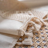 Beige Splicing Hollow-Out Ljusfilter Gardinset Carvallo