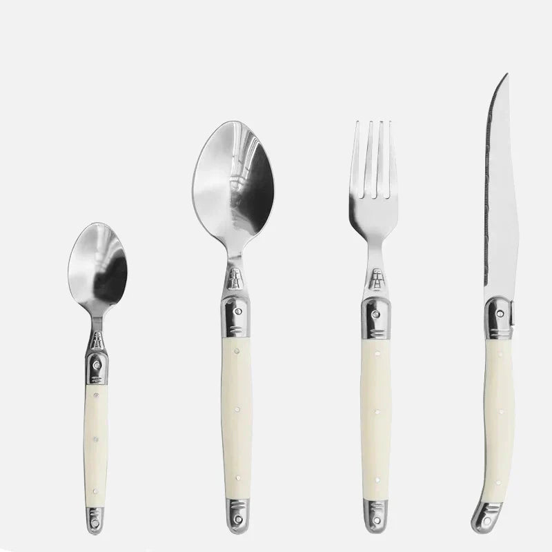 IvoryElegance – Lyxigt Laguiole-bestickset i rostfritt stål Carvallo