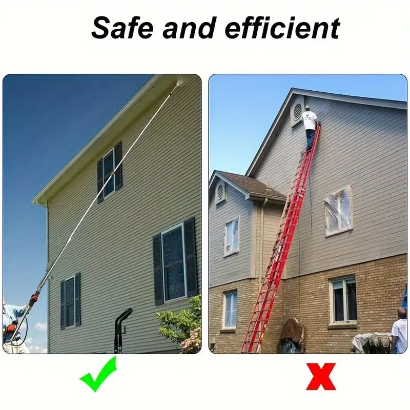 Luxora 4000 PSI Teleskopisk Högtryckstvättstång Set för Ränna & Takavlopp & Väggar Rengöring Carvallo