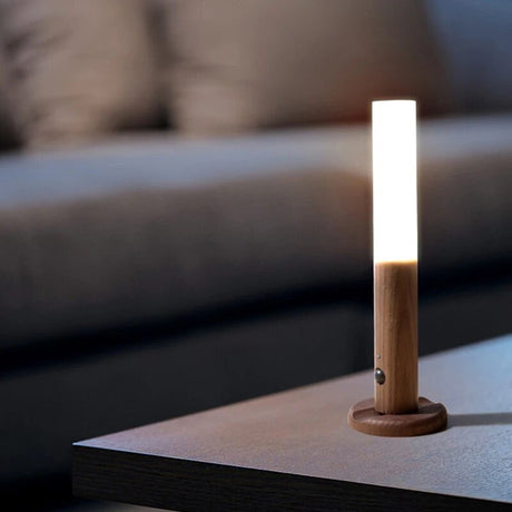 Vägglampa Trä Uppladdningsbar Rörelsesensor Lampa Carvallo