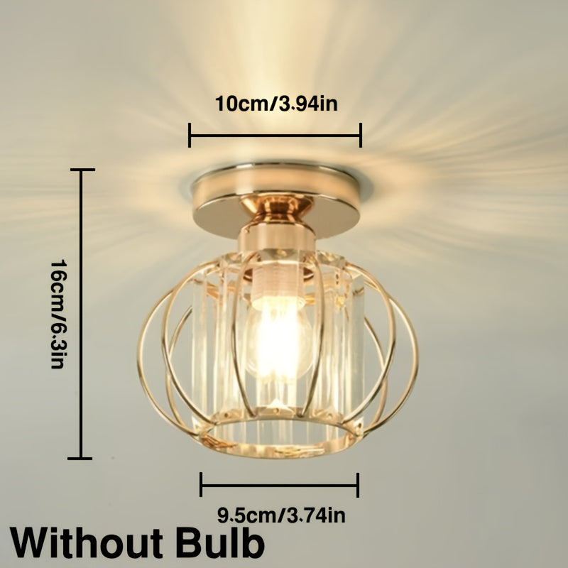 CrystalGlow - Lyxig Kristall Taklampa, Svart Guld Carvallo