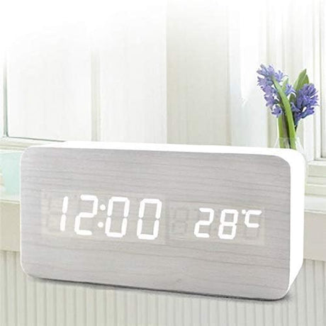 Väckarklocka Digital Trä LED Skärm Carvallo