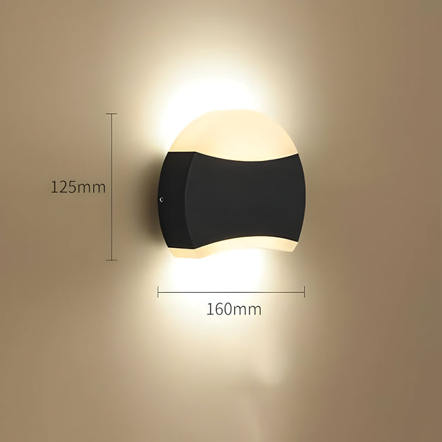 Carvallo LED Utomhusvägglampa | Vattentät IP65 | Modern Up-&-Down-Ljus | Svart | Väggmontering Carvallo