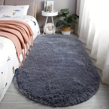 Plush Oval Rug – Mjuk och stilren matta för sovrum och vardagsrumsdekoration Carvallo