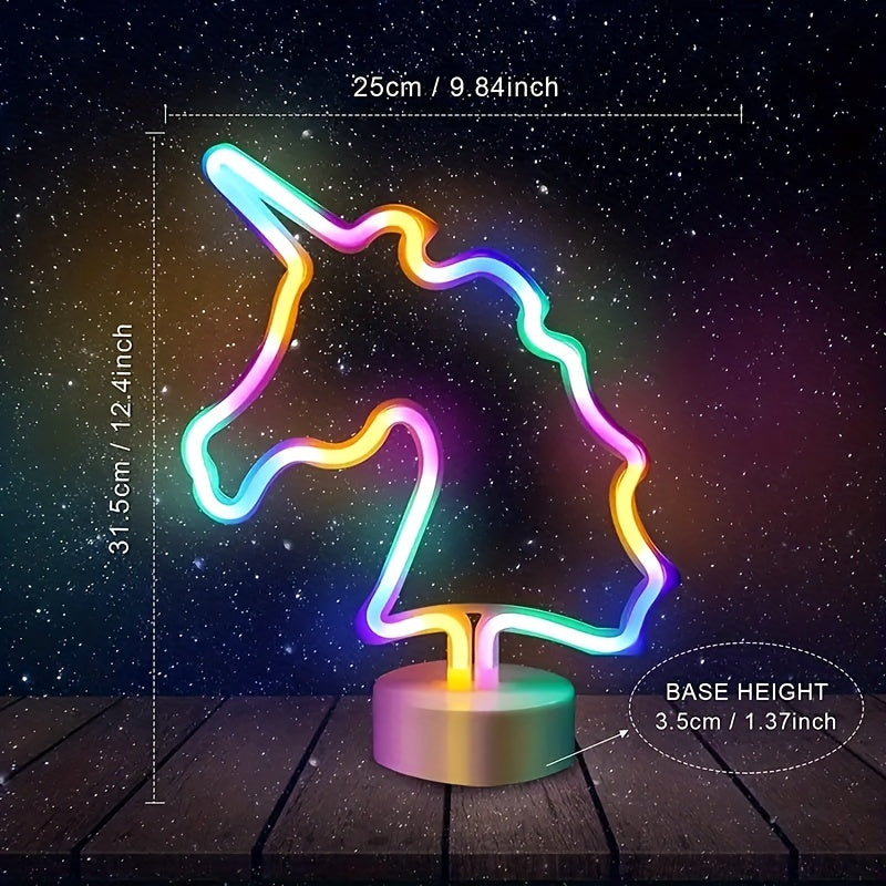 UnicornGlow - Neon Enhörning USB Skrivbordslampa för Fest & Dekoration Carvallo
