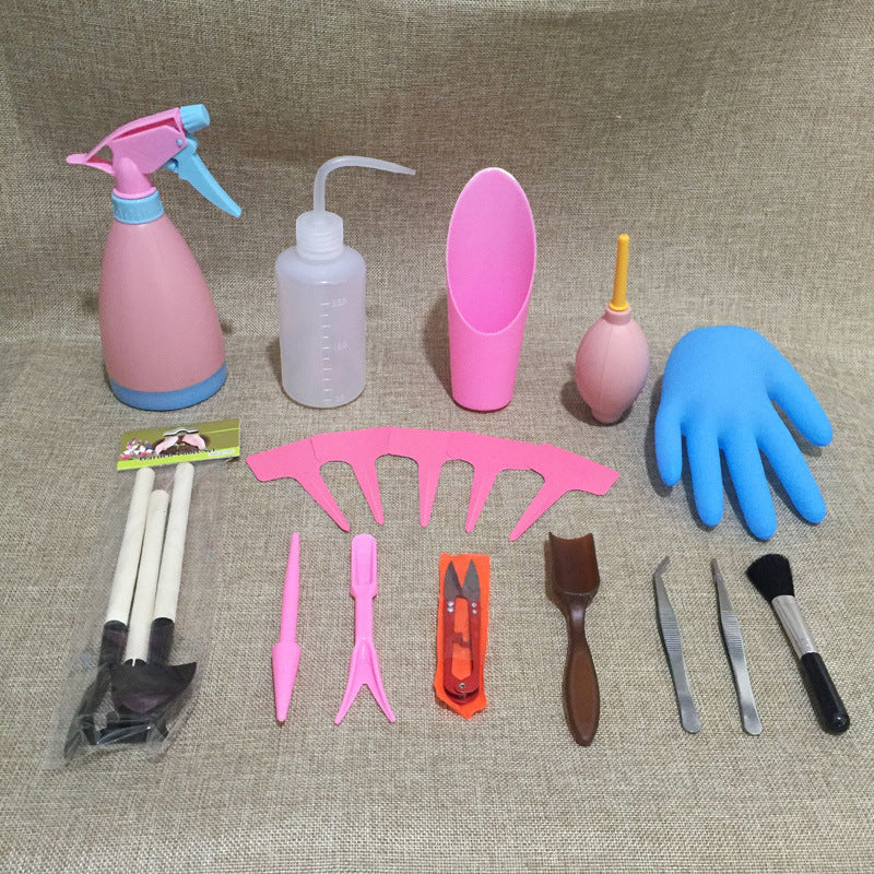 Sukkulentträdgårdsverktygsset med sprayflaska och tillbehör Carvallo