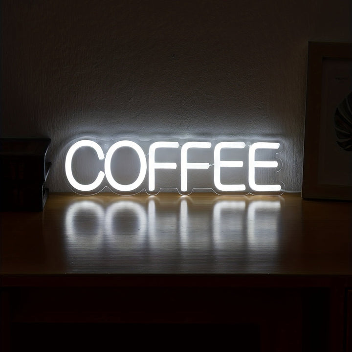 Stilfulla LED-neonskylten Kaffe Carvallo