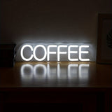 Stilfulla LED-neonskylten Kaffe Carvallo