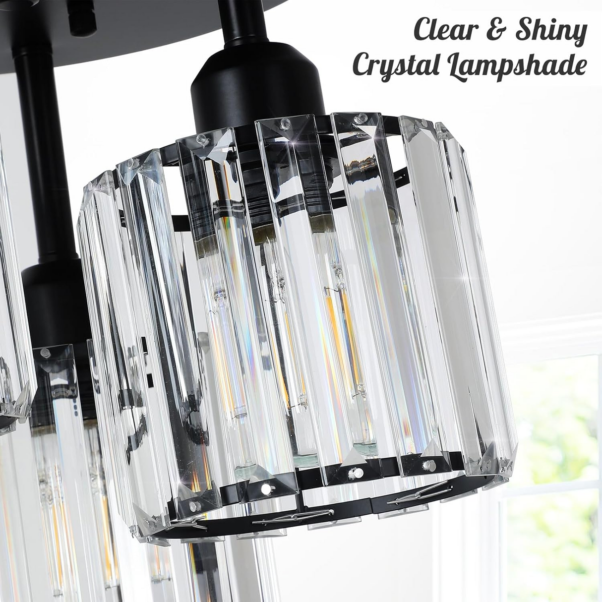 Elegant Modern Crystal Semi-Flush Taklampor Carvallo