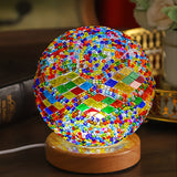 GlassArt - Modern LED Bordslampa med Justerbar Belysning och Färgglad Glaskåpa Carvallo