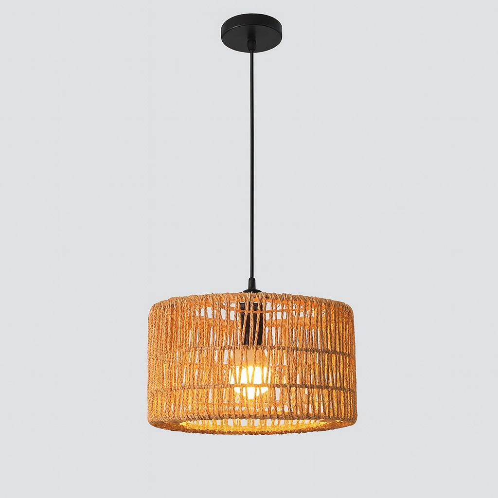 Rotting Taklampa – Kreativ Handgjord Flätad Wicker Design Hemnix